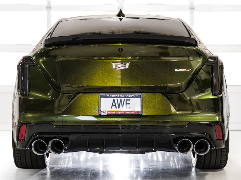 AWE Tuning 2021+ Cadillac CT4-V Blackwing SwitchPath Exhaust with Chrome Silver Tips