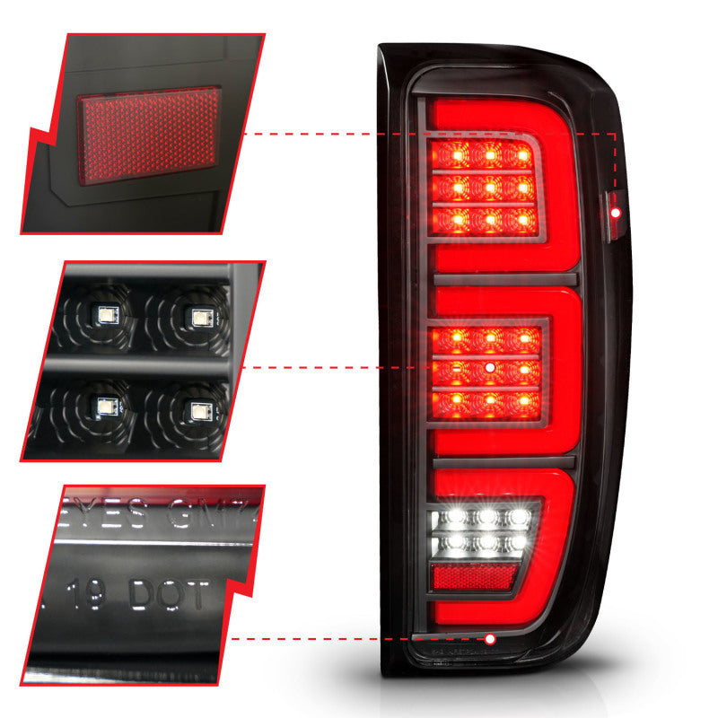 Anzo 19-23 GMC Sierra 1500/2500HD/3500HD Black Replacement Full LED Bar Tail Light-SR1 Performance