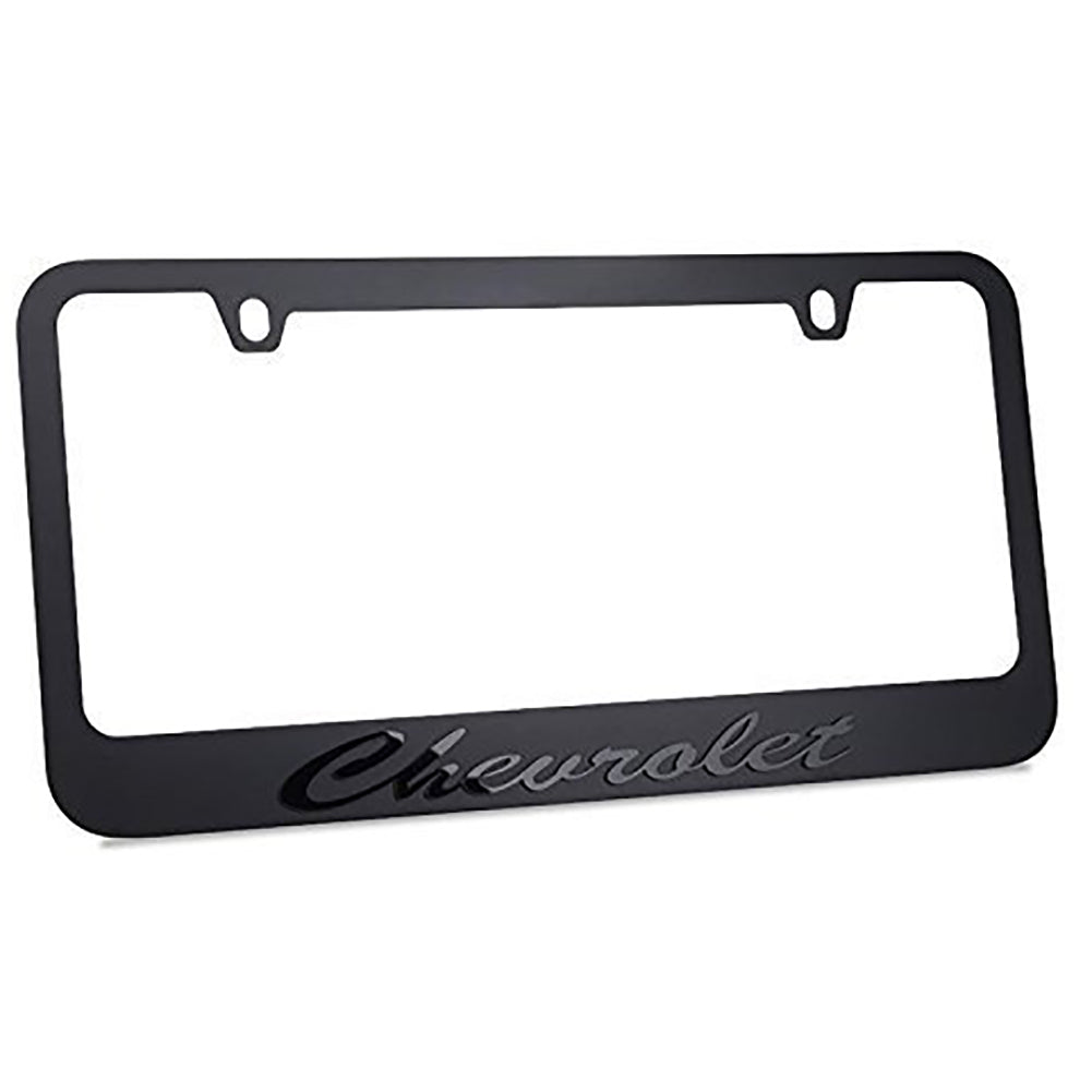 Chevrolet License Plate Frame - Black with Black Script-SR1 Performance