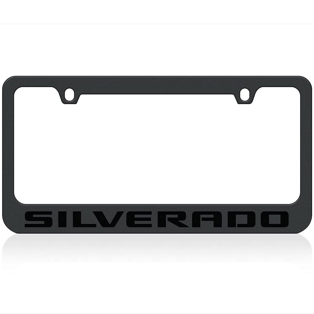 Silverado License Plate Frame - Black with Black Logo-SR1 Performance