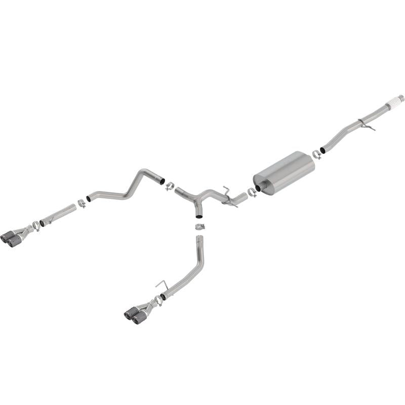 Borla 2019 Chevy Silverado 1500 5.3L V8 CC SB 147.4in WB Touring Cat-Back w/ Quad CF Round Tips-SR1 Performance