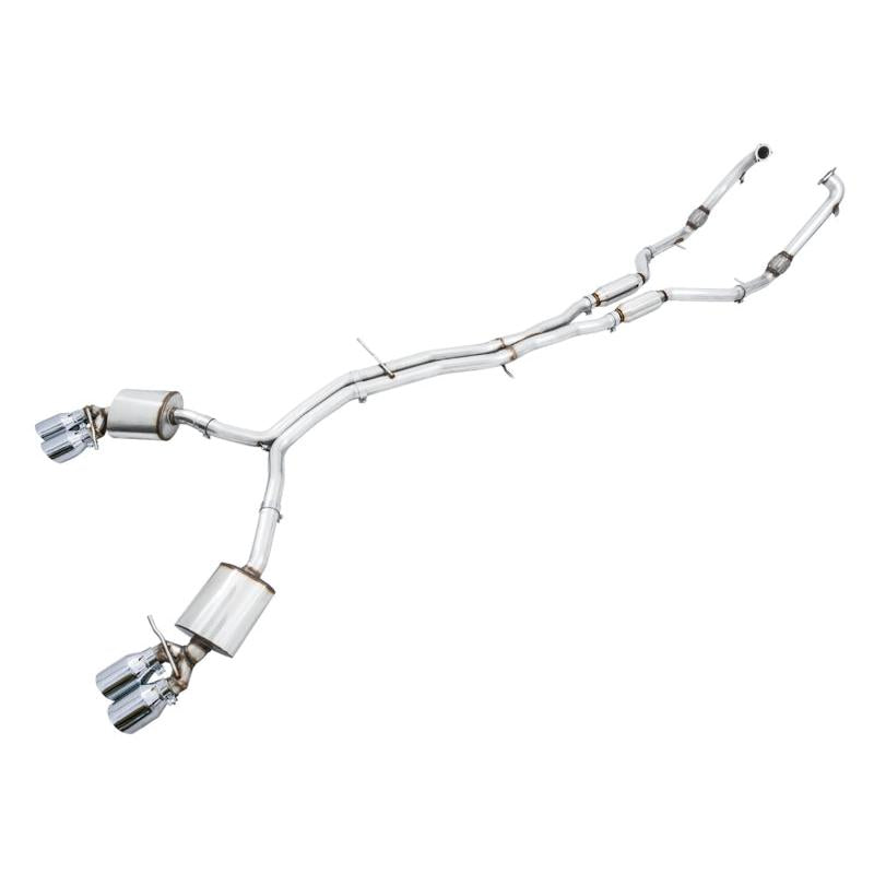 AWE Tuning Audi B9 S4 Touring Edition Exhaust - Non-Resonated (Silver 102mm Tips)-SR1 Performance