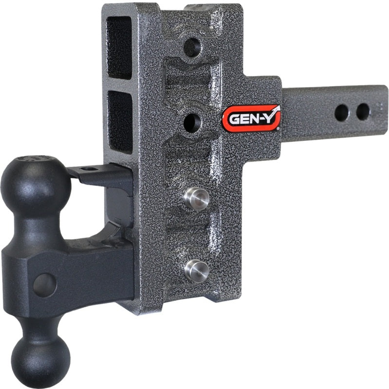 Gen-Y Mega Duty 2-Inch Shank Offset Drop Hitch with Dual-Ball and Pintle Lock – 16,000 lb Towing Capacity