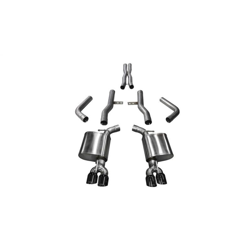 Corsa 2017-2023 Dodge Challenger 5.7L V8 Xtreme Cat-Back Dual Rear Exit w/3.5in Black Tips-SR1 Performance