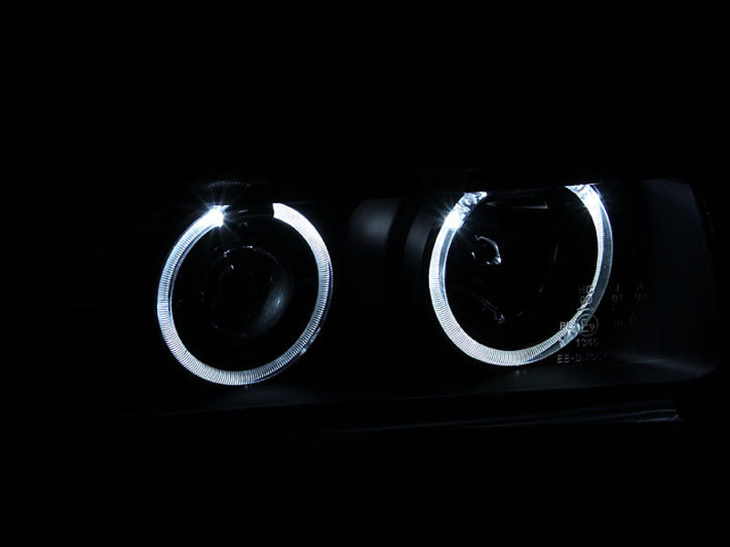 ANZO 1992-1998 BMW 3 Series E36 Projector Headlights w/ Halo Black (CCFL) G2-SR1 Performance