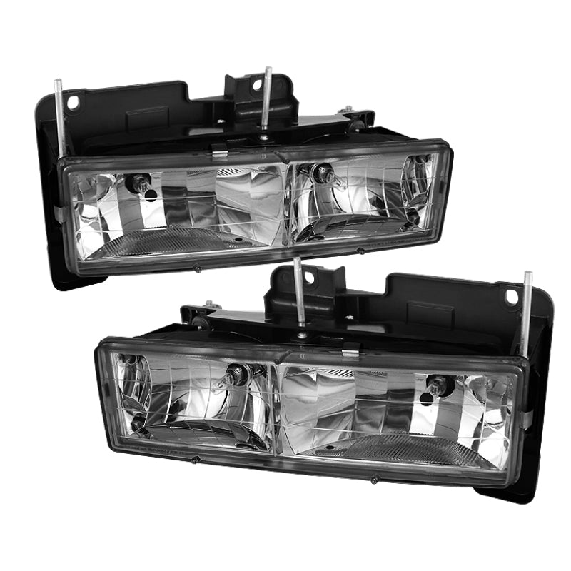 Xtune Chevy Suburban 88-98 Crystal Headlights Chrome HD-JH-CCK88-C-SR1 Performance
