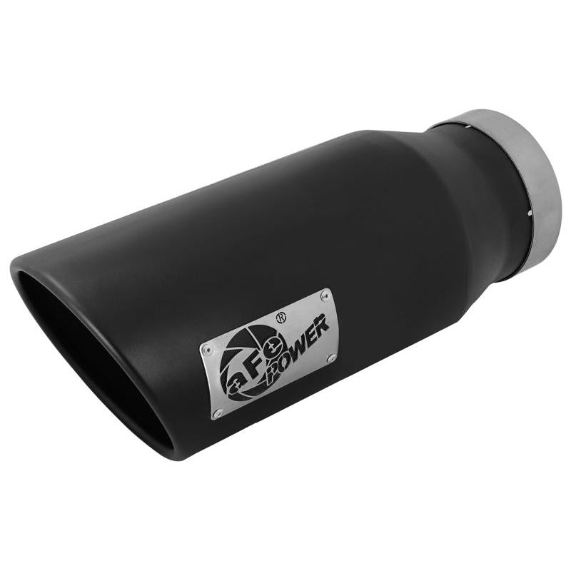 aFe Diesel Exhaust Tip Bolt On Black 4in Inlet x 6in Outlet x 15in - Left-SR1 Performance