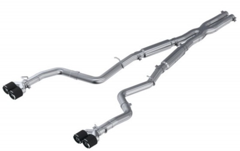 MBRP 15-16 Dodge Challenger RT 5.7L T304 SS 3in Dual Rear Cat-back CF Quad Tips - Street-SR1 Performance