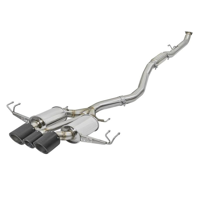aFe POWER Takeda 2-1/2in to 2-1/4in 304SS Catback Dual-Exit Exhaust 17+ Honda Civic Type R w/CF Tips-SR1 Performance