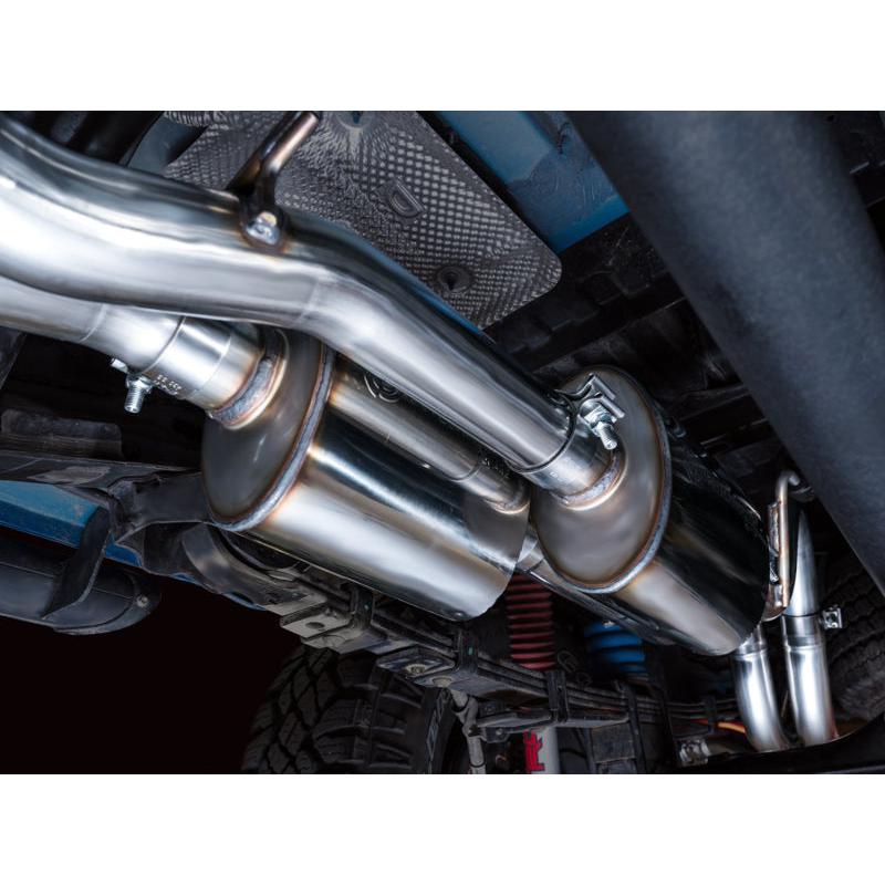 AWE 16-22 Toyota Tacoma 0FG Catback Exhaust w/ BashGuard - Dual Diamond Black Tips-SR1 Performance