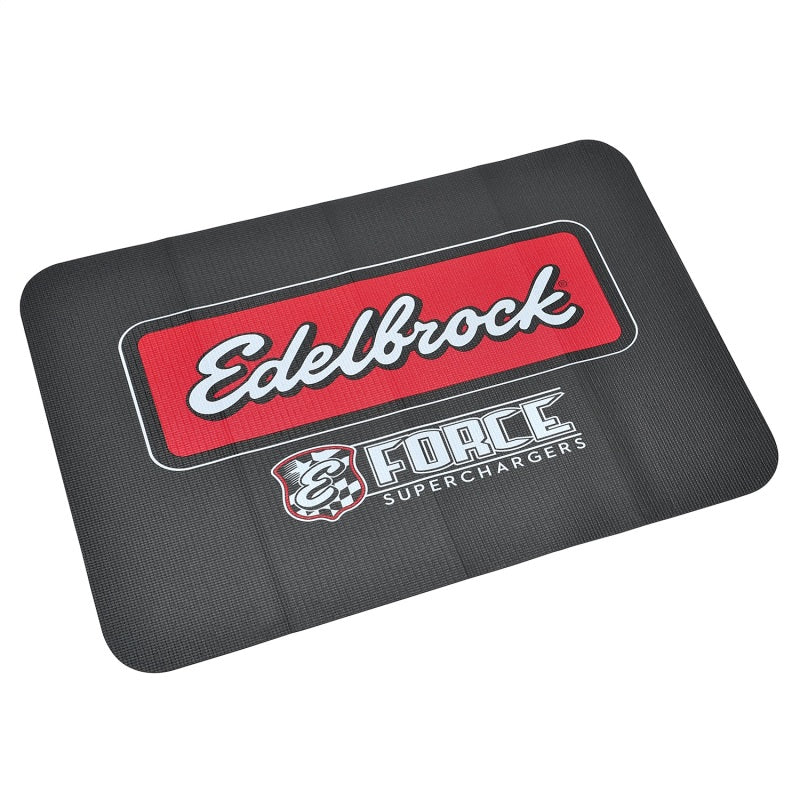 Edelbrock Racing Fender Cover - PVC Foam Mat - 2 Color Printed Edelbrock Racing Logo-SR1 Performance