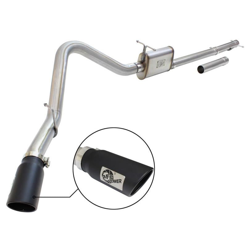 aFe MACHForce XP Exhaust 3in-3.5in SS Single Side Ext CB w/ Black Tip 99-04 Ford F150 V8 5.4L/6.8L-SR1 Performance