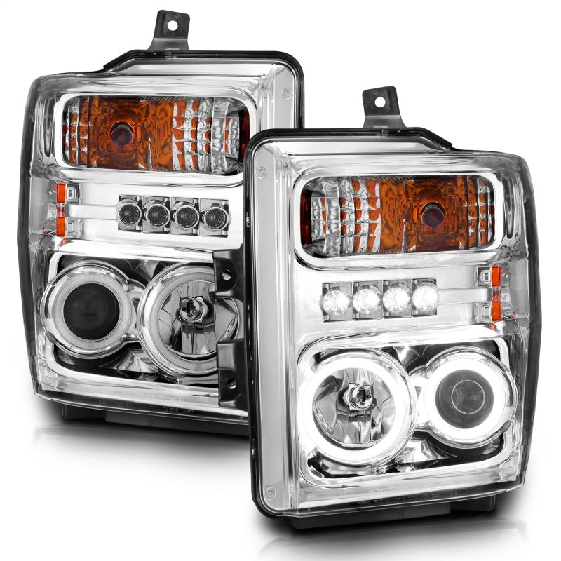 ANZO 2008-2010 Ford F-250 Projector Headlights w/ Halo Chrome (CCFL)-SR1 Performance