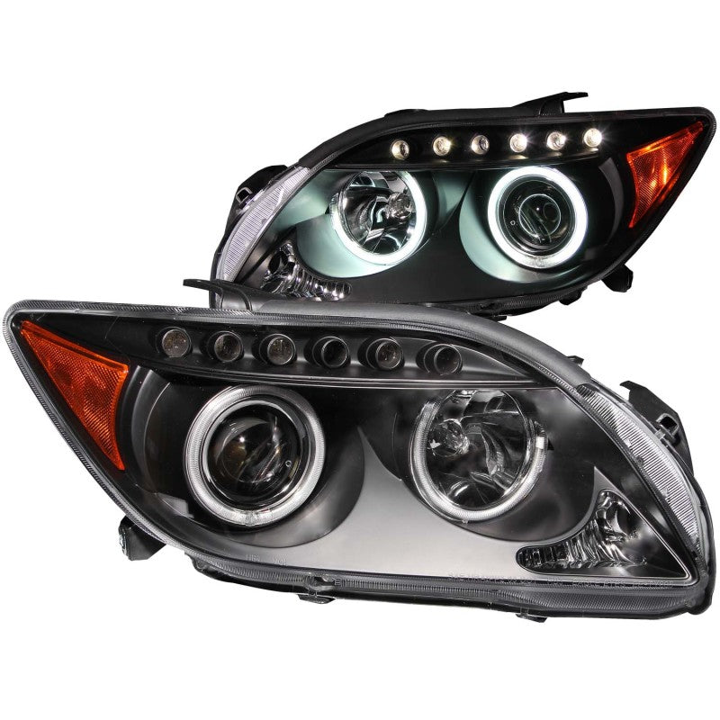 ANZO 2005-2010 Scion Tc Projector Headlights w/ Halo Black (CCFL)-SR1 Performance