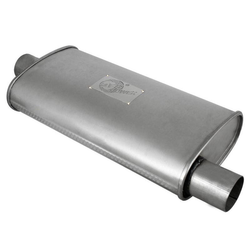 aFe Scorpion Replacement Alum Steel Muffler Double Layer 2-1/2in In/Out Center/Offset 18inL x9inW-SR1 Performance