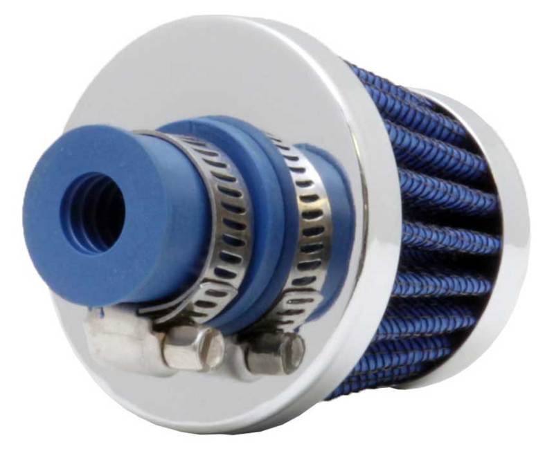 K&N 2in Base OD x .375in Flange ID x 1.75in H Rubber Base Crankcase Vent Filter - Blue-SR1 Performance