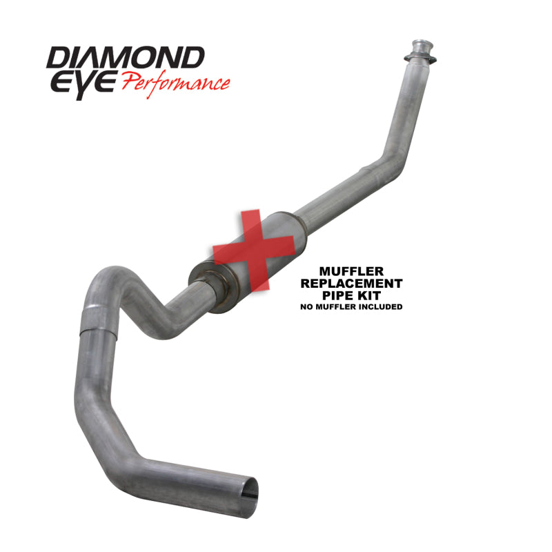 Diamond Eye KIT 4in TB MFLR RPLCMENT PIPE SGL AL: 98.5 - 02 DODGE CUMMINS 5.9L-SR1 Performance