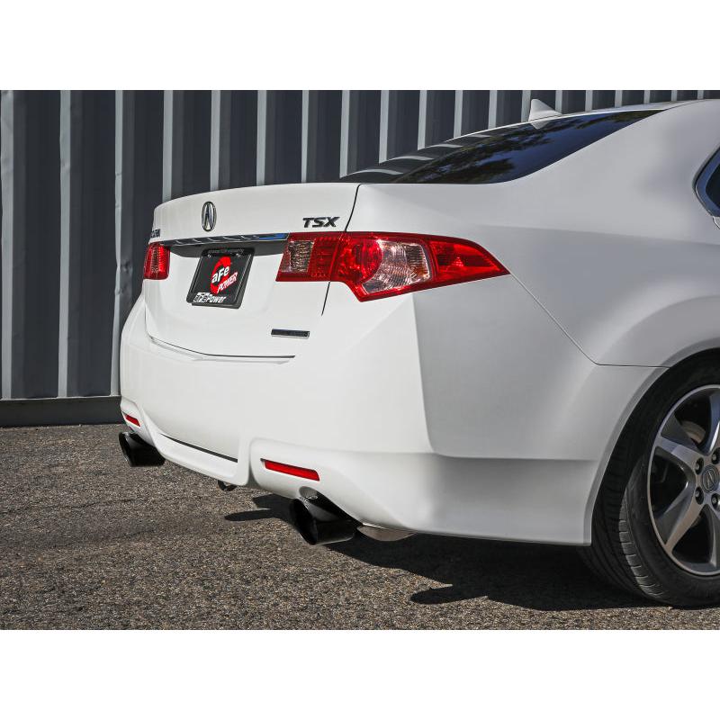 aFe 09-14 Acura TSX L4 2.4L Takeda 2-1/2in To 2-1/4in 304 SS Cat-Back Exhaust System w/ Black Tip-SR1 Performance