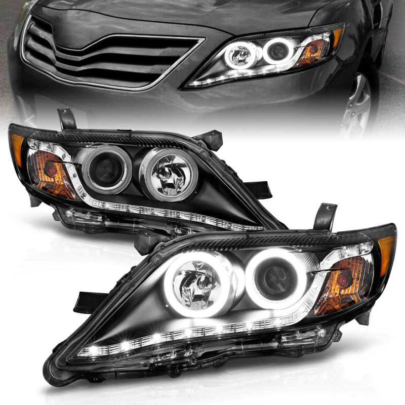 ANZO 2010-2011 Toyota Camry Projector Headlights w/ Halo Black (CCFL)-SR1 Performance