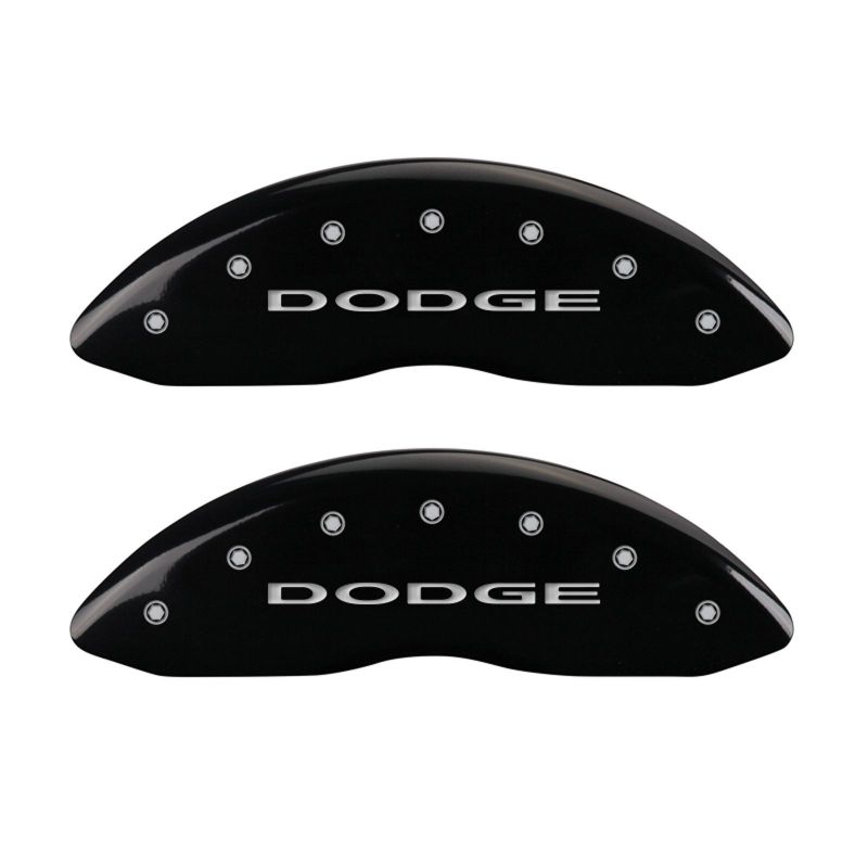 MGP 4 Caliper Covers Engraved Front & Rear With out stripes/Dodge Black finish silver-SR1 Performance