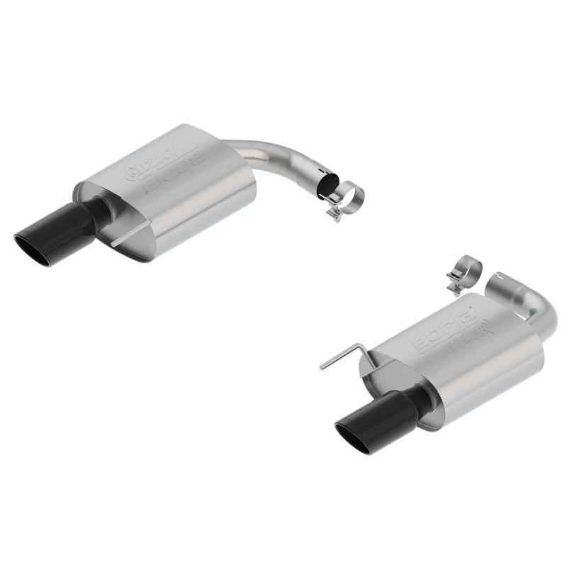 Borla Atak S Rear Section 15-17 Ford Mustang GT 5.0L V8 MT/AT 2.5in pipe 4in tip (Black Chrome)-SR1 Performance