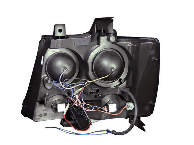 ANZO 2007-2013 Chevrolet Avalanche Projector Headlights w/ Halo Black (CCFL)-SR1 Performance