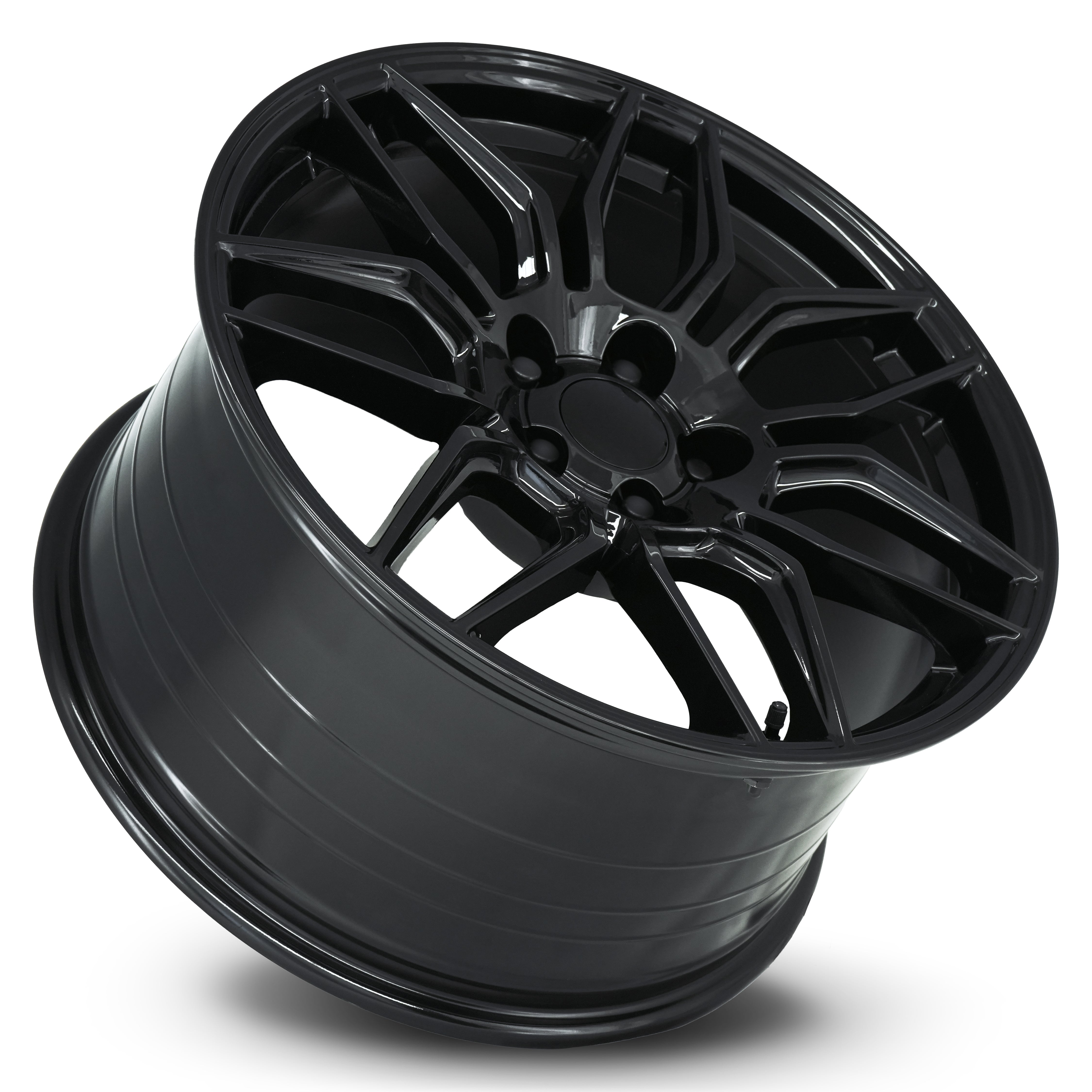 FR 401 – C8 ZO6 CORVETTE REPLICA WHEELS-Gloss Black 19x10 5x4.75 + 40 HB 70.3