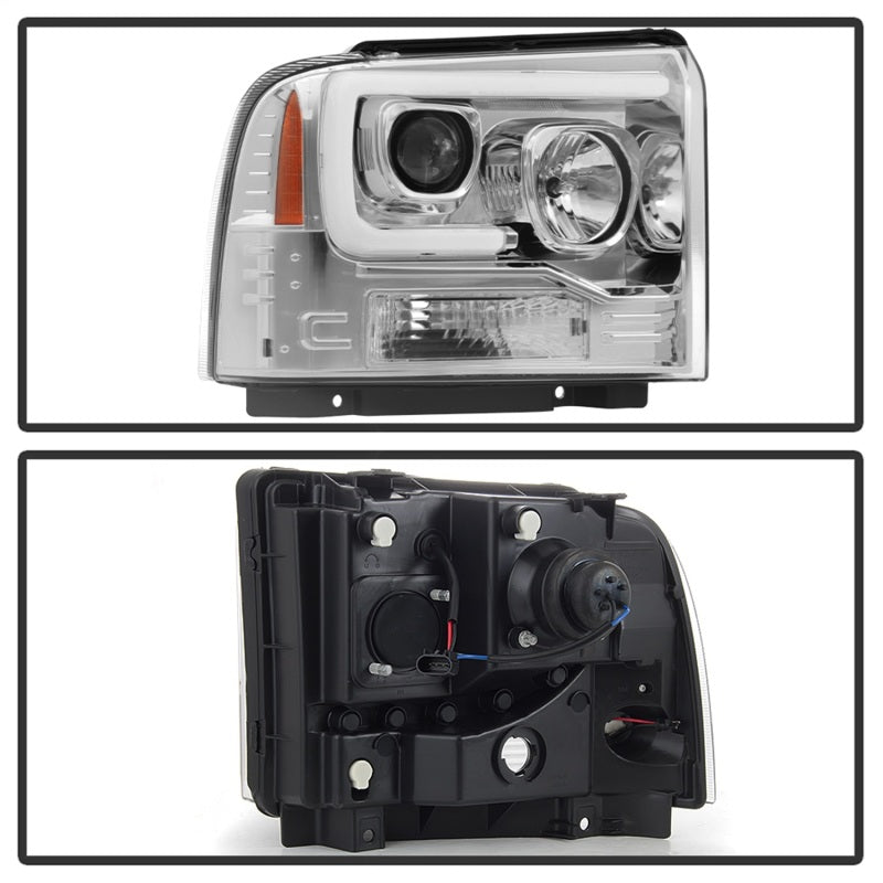 Spyder 05-07 Ford F250/350/450 SD Ver 2 Proj Headlights - Light Bar DRL - Black PRO-YD-FS05V2-LB-C-SR1 Performance