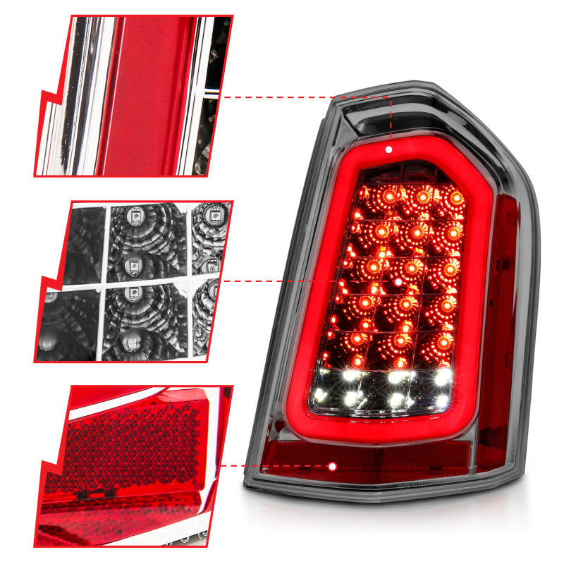 ANZO 11-14 Chrysler 300 LED Taillights Chrome w/ Sequential-SR1 Performance