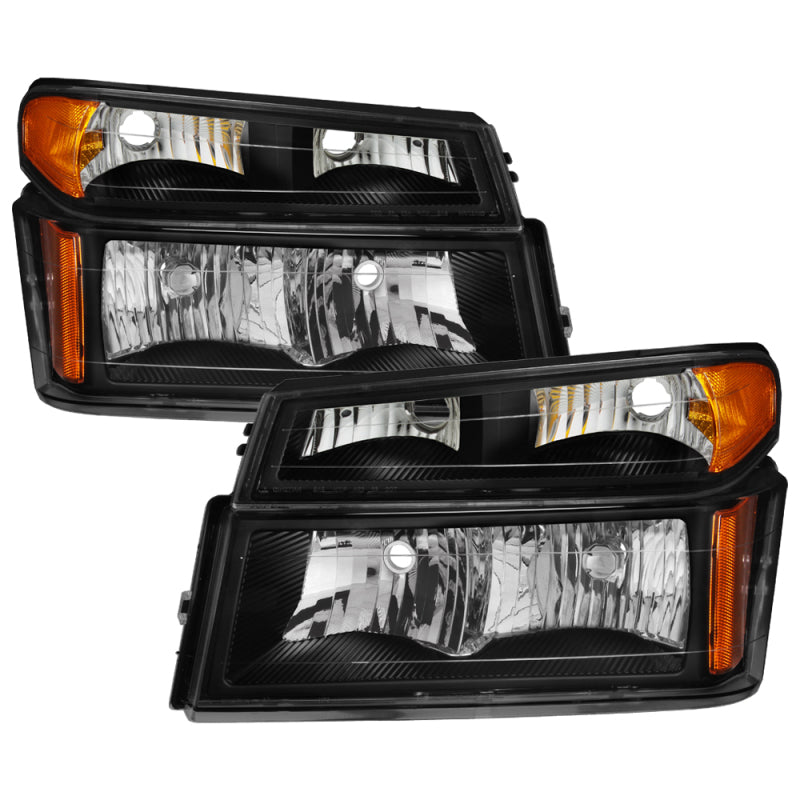 Xtune Chevy Colorado 04-12 OEM Headlights w/ Bumper Lights Black HD-JH-CCOL04-SET-BK-SR1 Performance