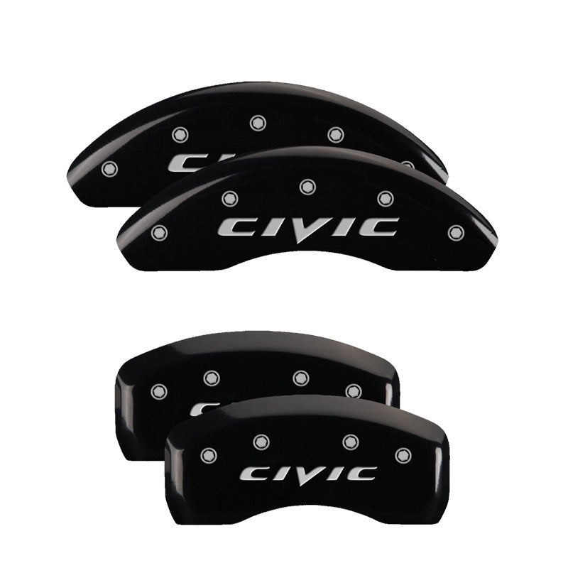 MGP 4 Caliper Covers Engraved Front Accord Engraved Rear Accord Black finish silver-SR1 Performance