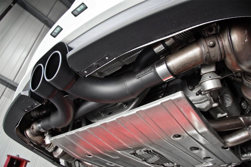 MBRP 14-19 Porsche GT3/GT3RS 3in Center Muffler Bypass 4in Tips - Black Coated-SR1 Performance