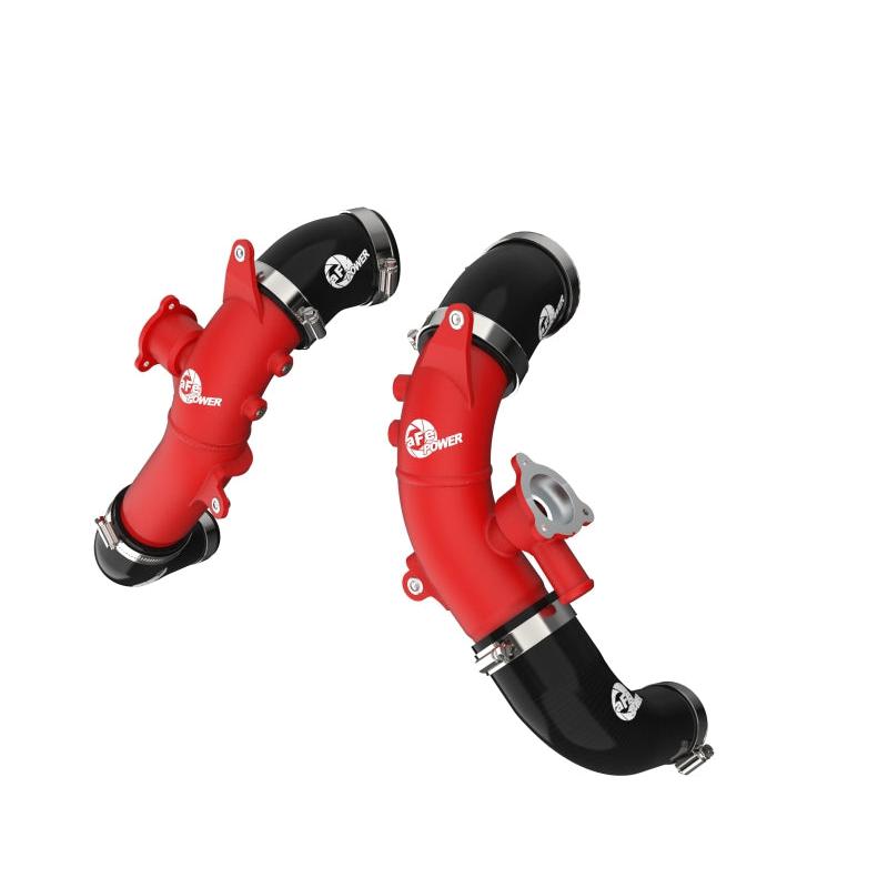 aFe 2022 Toyota Land Cruiser (J300) V6-3.5L (tt) BladeRunner 2.5in Aluminum Hot Charge Pipe - Red-SR1 Performance