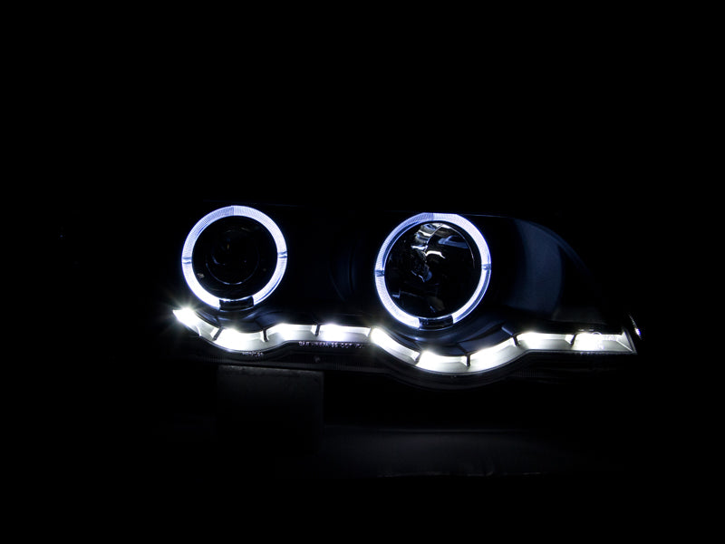 ANZO 2000-2003 BMW X5 Projector Headlights w/ Halo Black-SR1 Performance