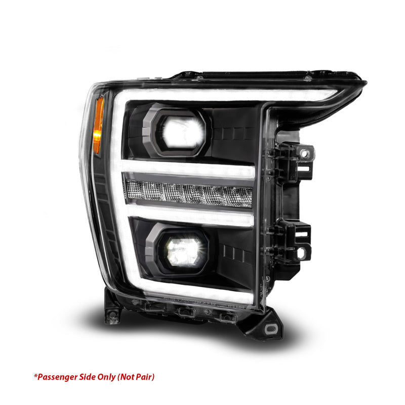 Anzo 21-23 Ford F150 LED Projector Headlight w/Switchback+Sequential - Black (Passenger Side Only)-SR1 Performance
