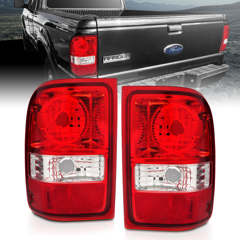 ANZO 2001-2011 Ford Ranger Taillights w/ Red/Clear Lens (OE Replacement) Pair-SR1 Performance