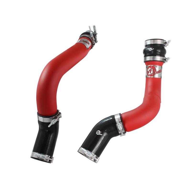 aFe BladeRunner 3in Red Intercooler Tubes Hot & Cold Side Kit for 13-14 Dodge RAM Diesel 6.7L (td)-SR1 Performance