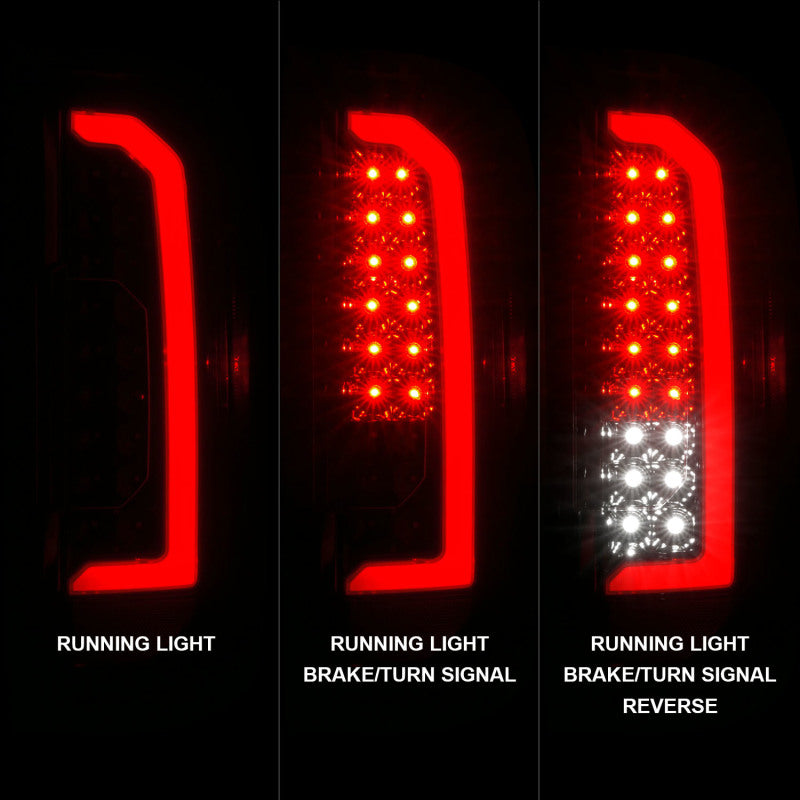 ANZO 15-21 GMC Canyon Full LED Taillights w/ Red Lightbar Black Housing/Clear Lens-SR1 Performance