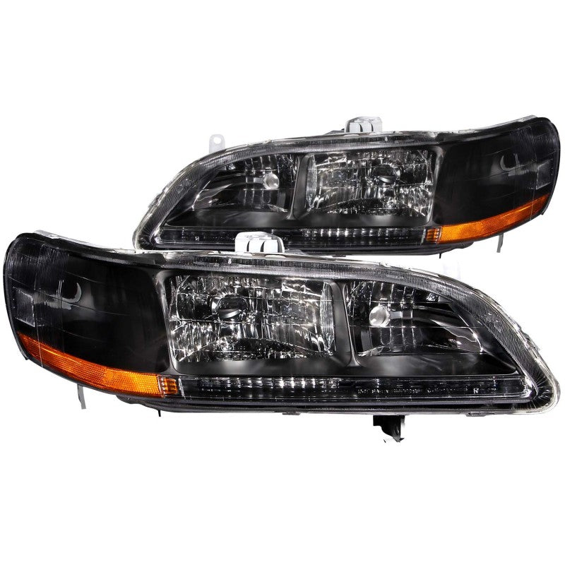 ANZO 1998-2002 Honda Accord Crystal Headlights Black-SR1 Performance