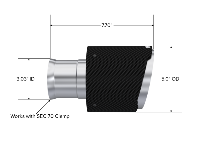 MBRP 15-23 Dodge Charger 5.7L/6.2L/6.4L T304 3in ID / 5in OD Out / 8in Length Angle Cut Carbon Tip-SR1 Performance
