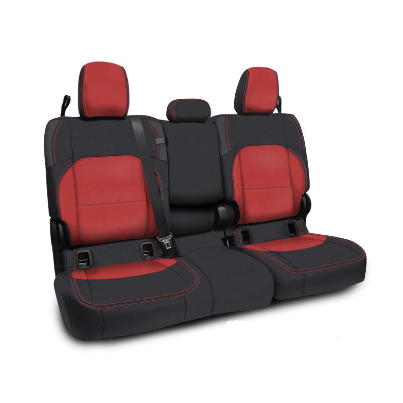 PRP 2020+ Jeep Gladiator JT Rear Bench Cover with Leather Interior - Black/Red-SR1 Performance
