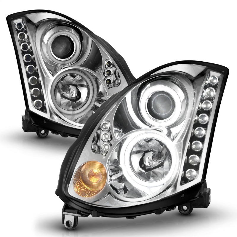 ANZO 2003-2007 Infiniti G35 Projector Headlights w/ Halo Chrome (CCFL) (HID Compatible)-SR1 Performance