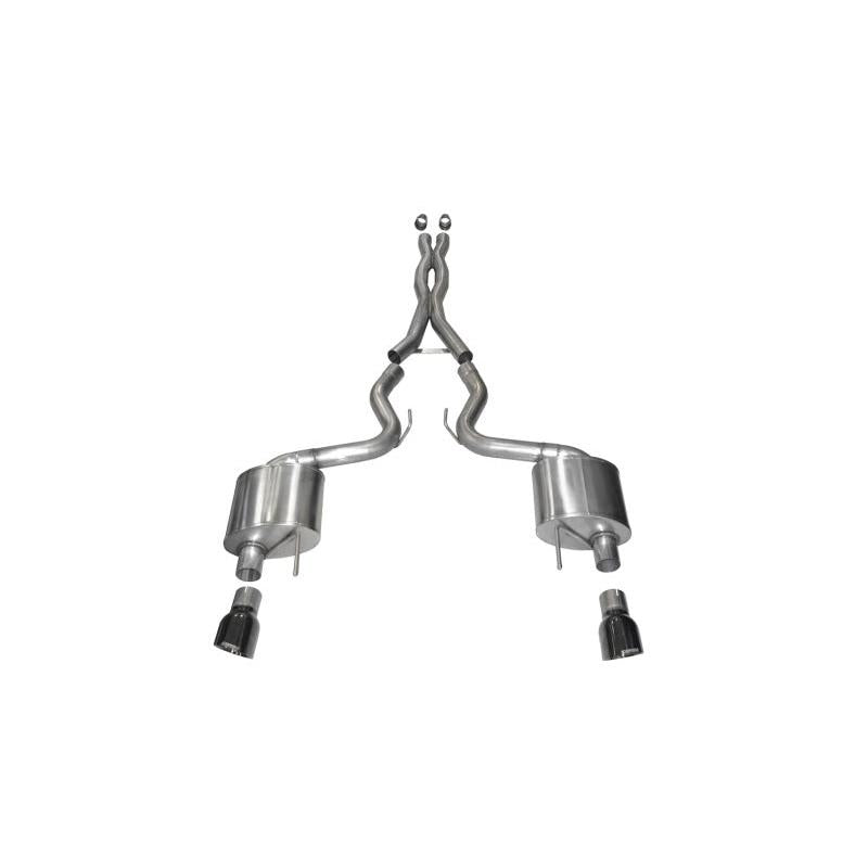 Corsa 2015-2017 Ford Mustang GT Fastback 5.0 3in Xtreme Cat Back Exhaust w/ Dual Black 4.5in Tips-SR1 Performance