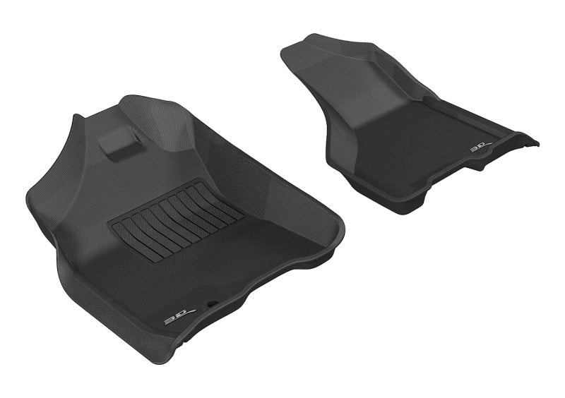 3D MAXpider 2009-2012 Dodge Ram 1500 Crew Cab/2500/3500/Crew Cab Kagu 1st Row Floormat - Black-SR1 Performance