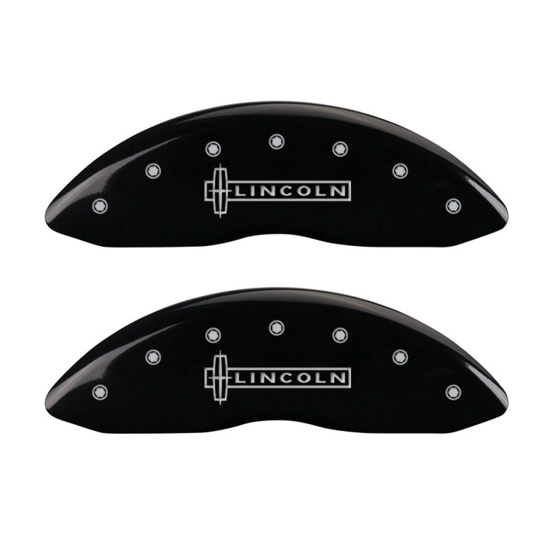 MGP 4 Caliper Covers Engraved Front & Rear Lincoln Black finish silver-SR1 Performance