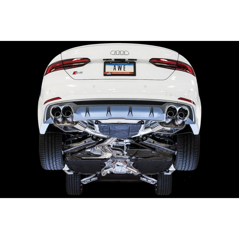 AWE Tuning Audi B9 S5 Coupe SwitchPath Exhaust w/ Chrome Silver Tips (102mm)-SR1 Performance