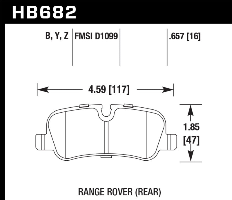 Hawk 05-09 Range Rover LR3 D1099 LTS Street Rear Brake Pads-SR1 Performance