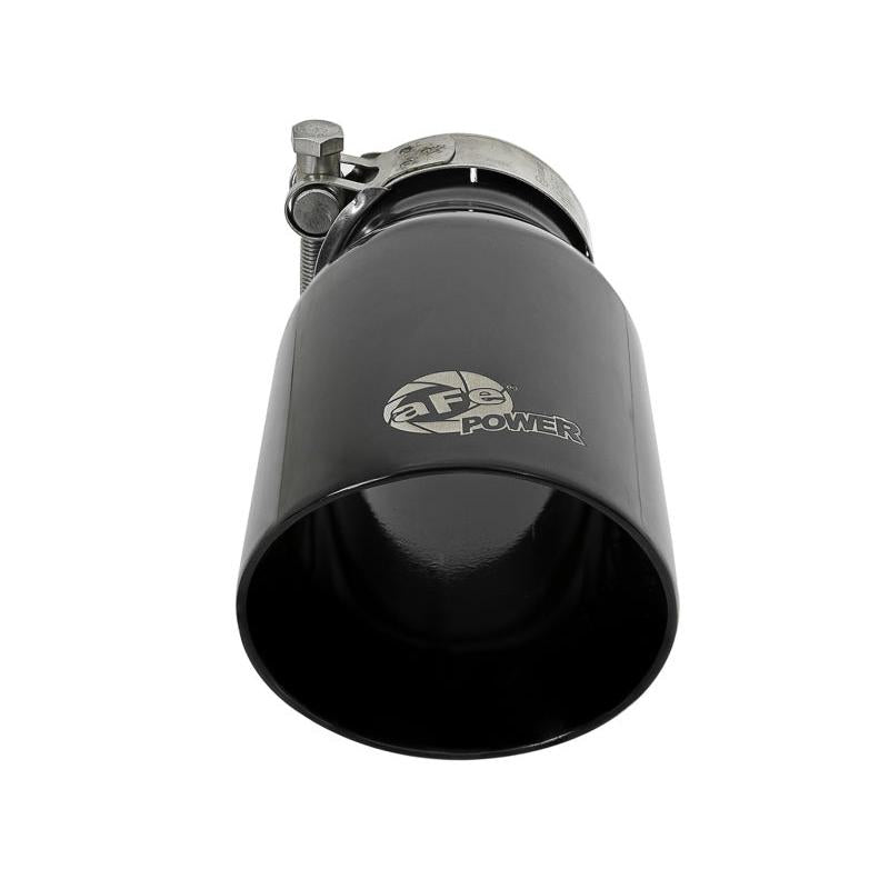 aFe MACH Force-Xp Universal 409 SS Single-Wall Clamp-On Exhaust Tip - Black-SR1 Performance