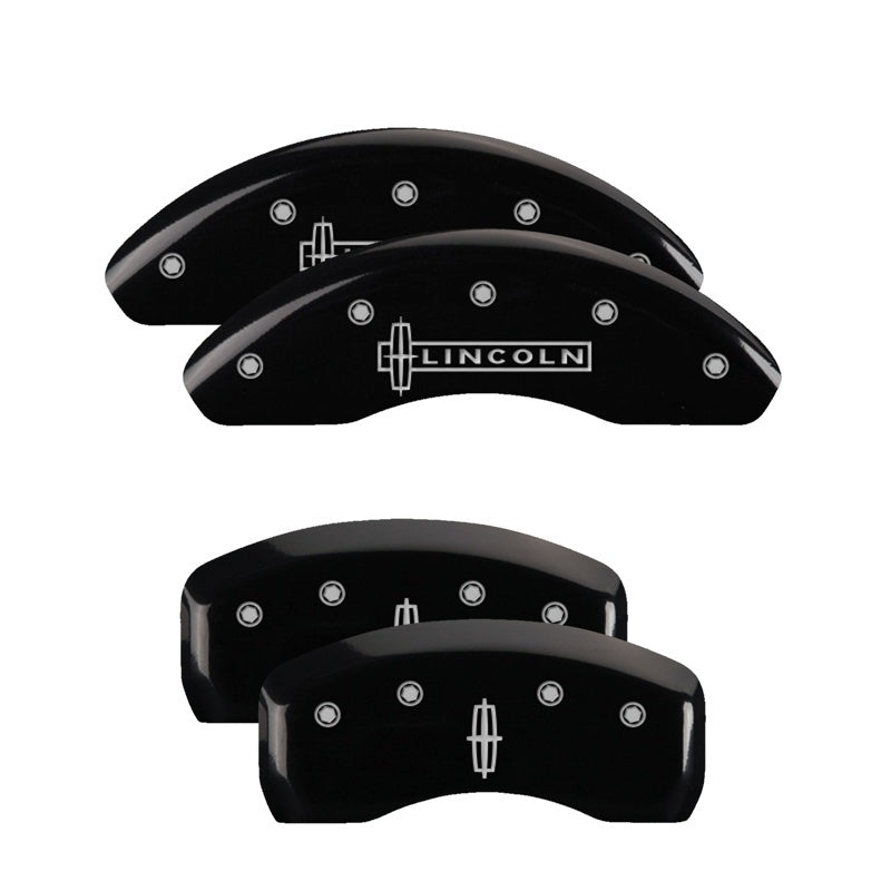 MGP 36008SLC1BK Black Aluminum Caliper Covers for Lincoln - Set of 4 with Engraved Logos