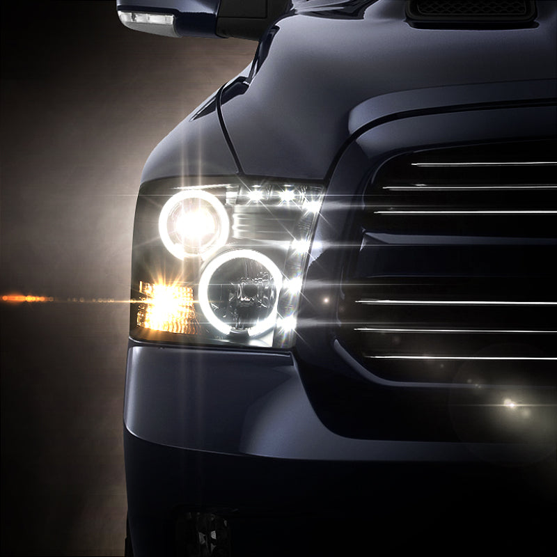 Spyder Dodge Ram 1500 09-14 Projector Headlights Halogen- CCFL Halo LED - Blk PRO-YD-DR09-CCFL-BK-SR1 Performance